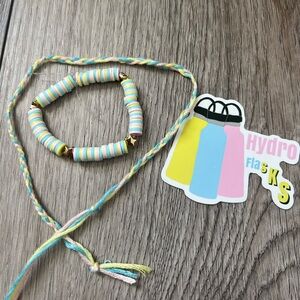 Clay Bead Stretchy Bracelet & Braided String Bracelet